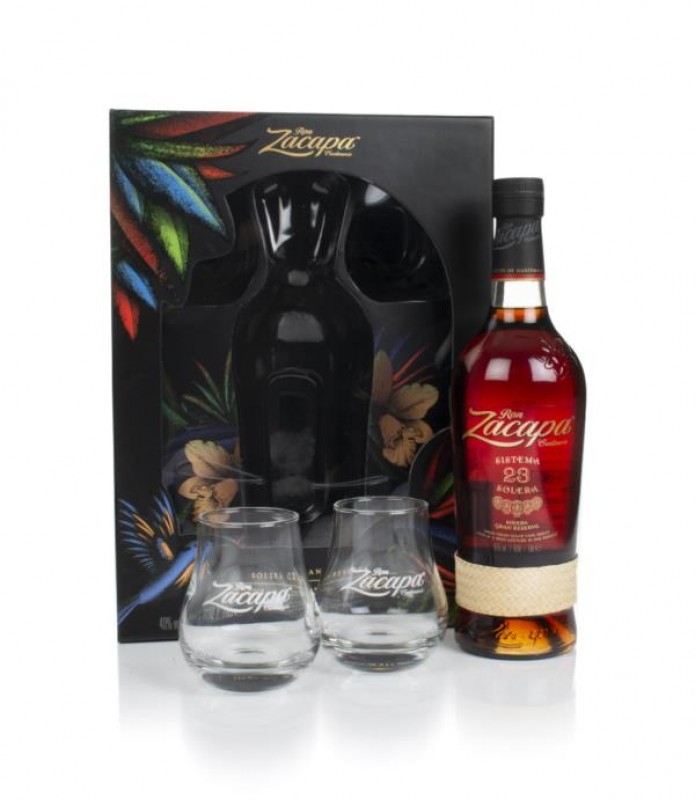Ron Zacapa Centenario Sistema Solera 23 Gift Pack with 2x Glasses Dark Rum