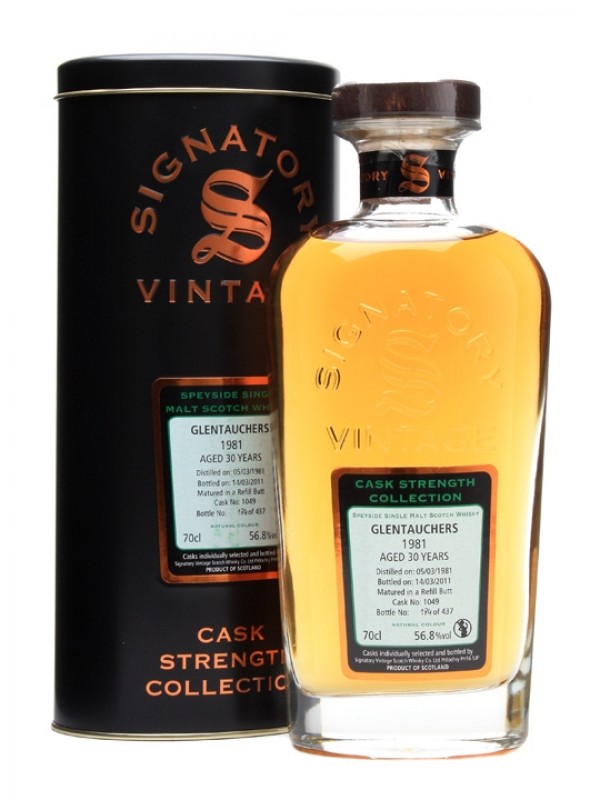 Glentauchers 1981 30 Year Old Cask #1049 Signatory Cask Strength Collection