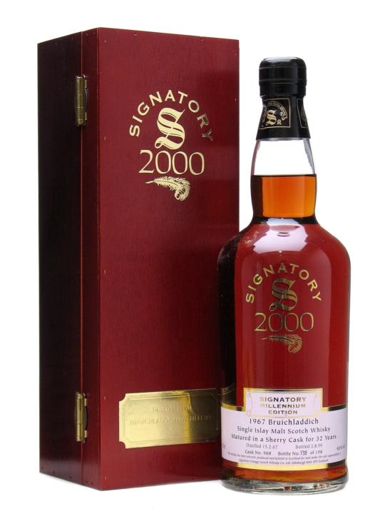 Bruichladdich 1967 32 年 Sherry Cask #968 Signatory Wooden Box