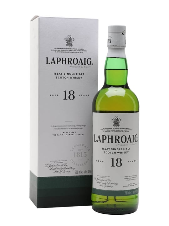 Laphroaig 18年 シングルモルトウイスキー 750ml ラフロイグ 18年 アイラ シングルモルト レビュー動画/味/比較